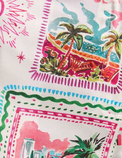 Weite Hose mit Print mehrfarbig damen