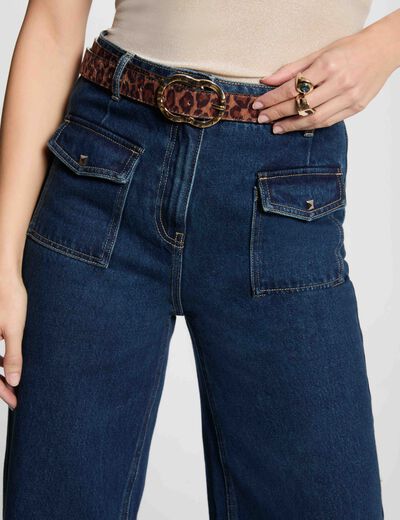Ceinture imprimé léopard multicolore femme