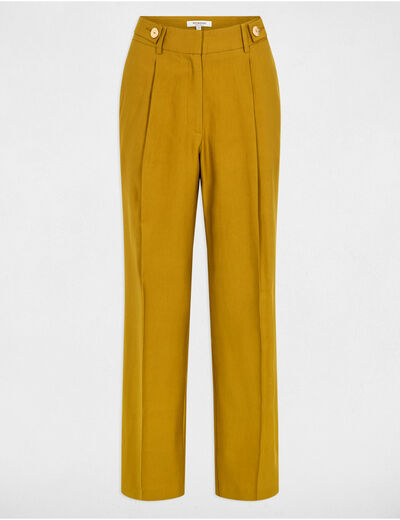 Karottenhose mit Abnähern khakigrün damen