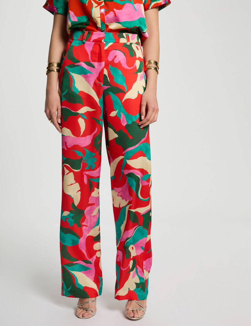 gerade bedruckte hose mehrfarbig damen Gerade bedruckte Hose mehrfarbig damen