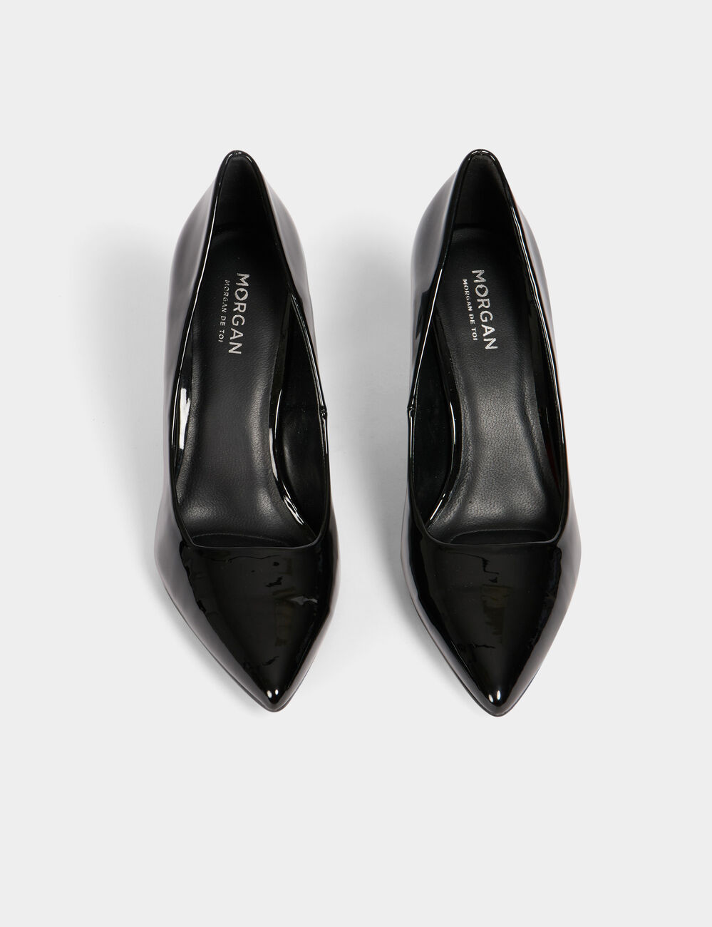 Lackierte Pumps mit Absatz schwarz damen