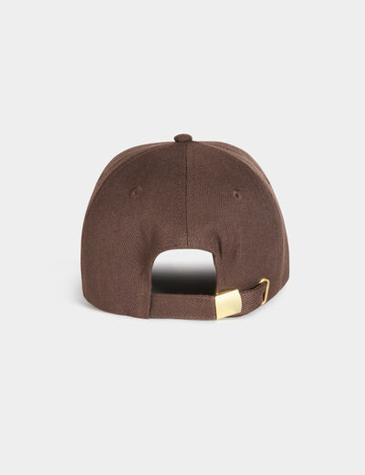 Casquette strass marron fonc&eacute; femme