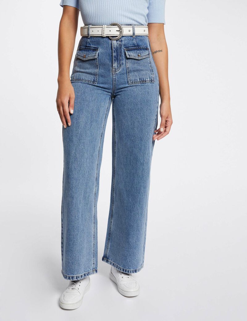 high waist wide leg jeans double stone denim damen High-Waist Wide-Leg Jeans double stone denim damen