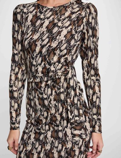 Kurzes, figurbetontes Kleid mit Druck mehrfarbig damen