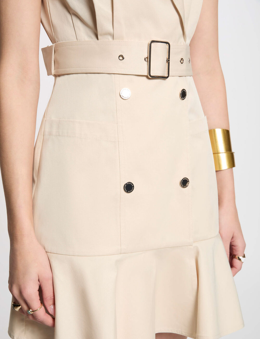 Kurzes Wickelkleid creme damen