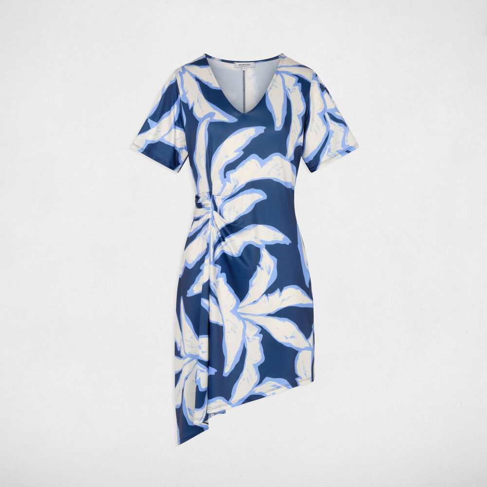 Asymmetrisches bedrucktes Kleid mehrfarbig damen