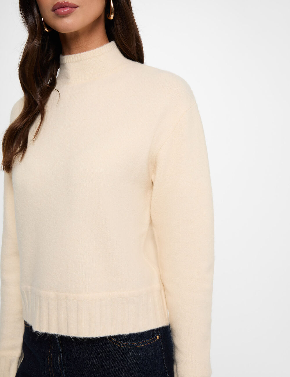 Rollkragenpullover beige damen