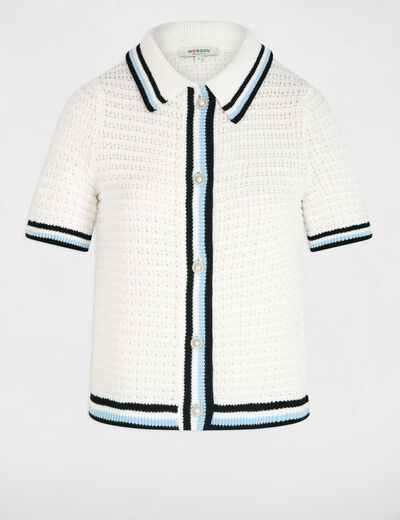 Gilet manches courtes blanc femme