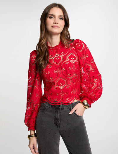 Langarmbluse rot damen