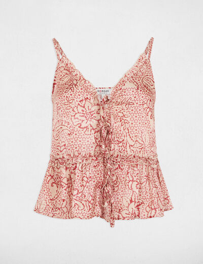 Top bretelles imprimé multicolore femme