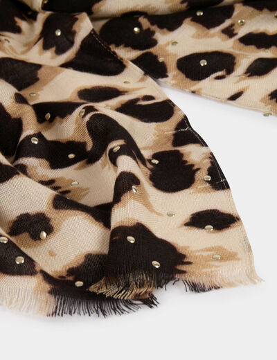 Foulard imprimé léopard multicolore femme