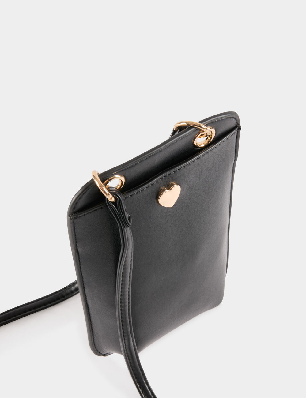 Pochette boucle coeur noir femme