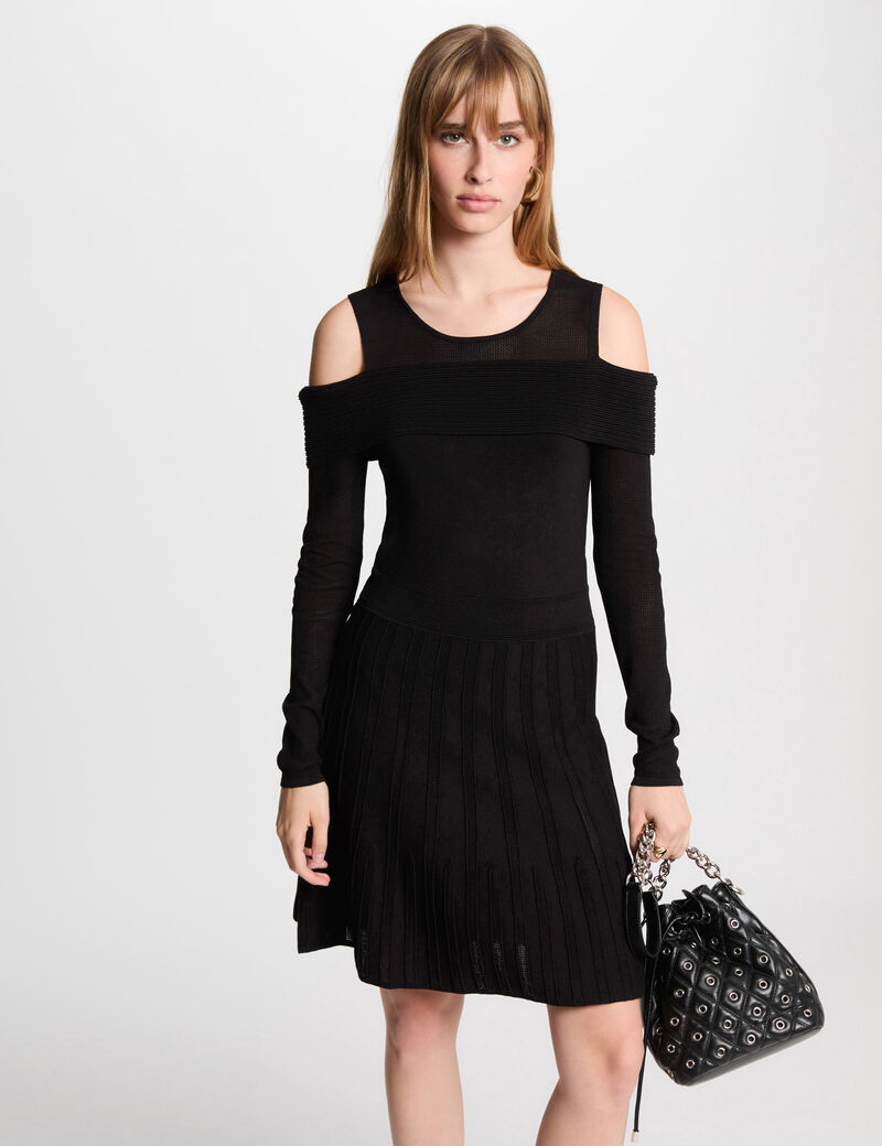 kurzes gestricktes trapez kleid schwarz damen Kurzes, gestricktes Trapez-Kleid schwarz damen