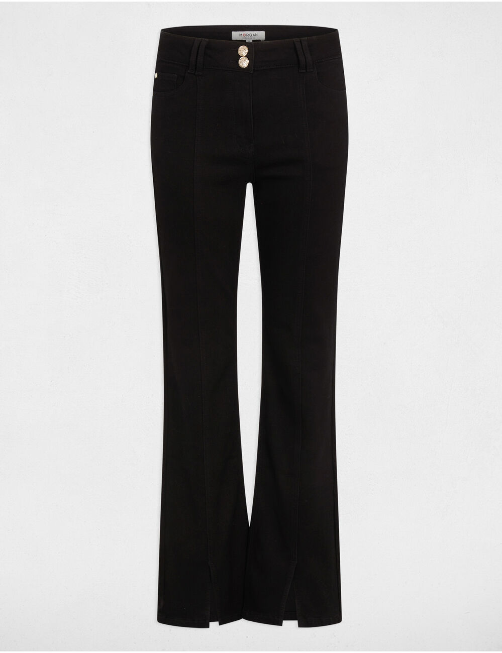 Bootcut-Jeans mit Schlitzen schwarz damen