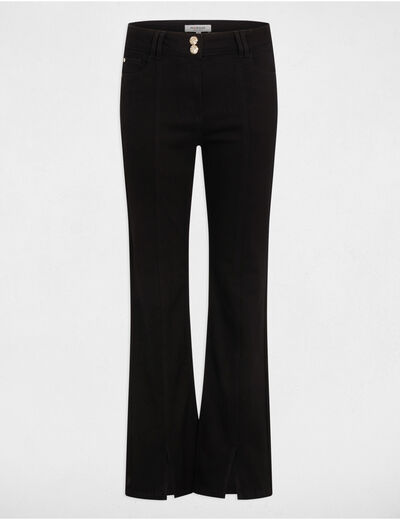 Bootcut-Jeans mit Schlitzen schwarz damen