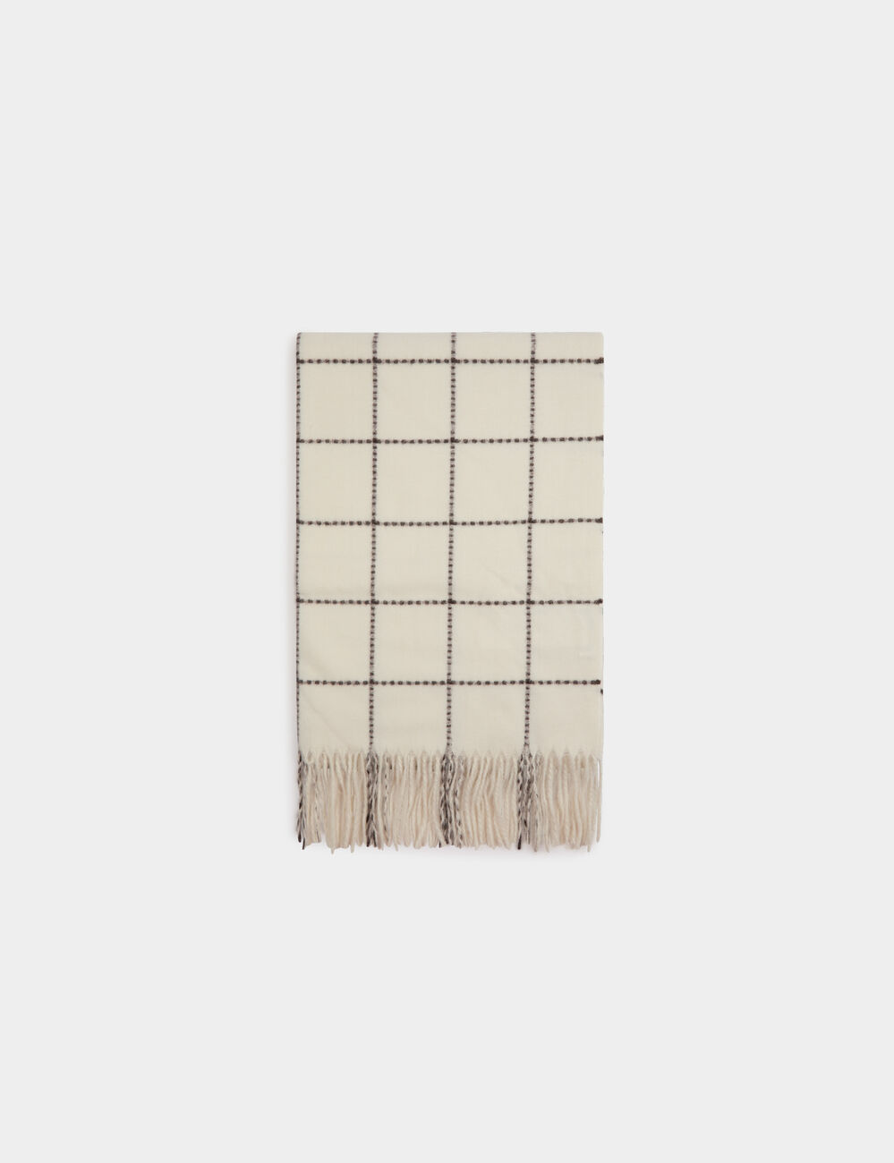 &Eacute;charpe &agrave; carreaux blanc femme