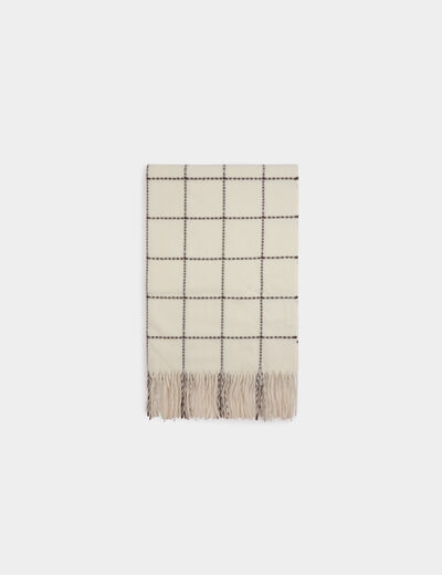 &Eacute;charpe &agrave; carreaux blanc femme