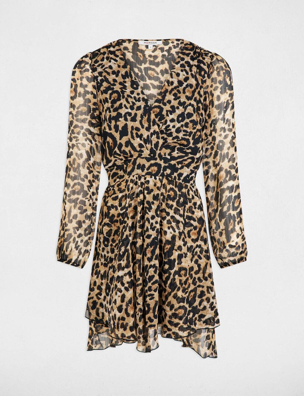 Robe courte ajustée imprimée multicolore femme