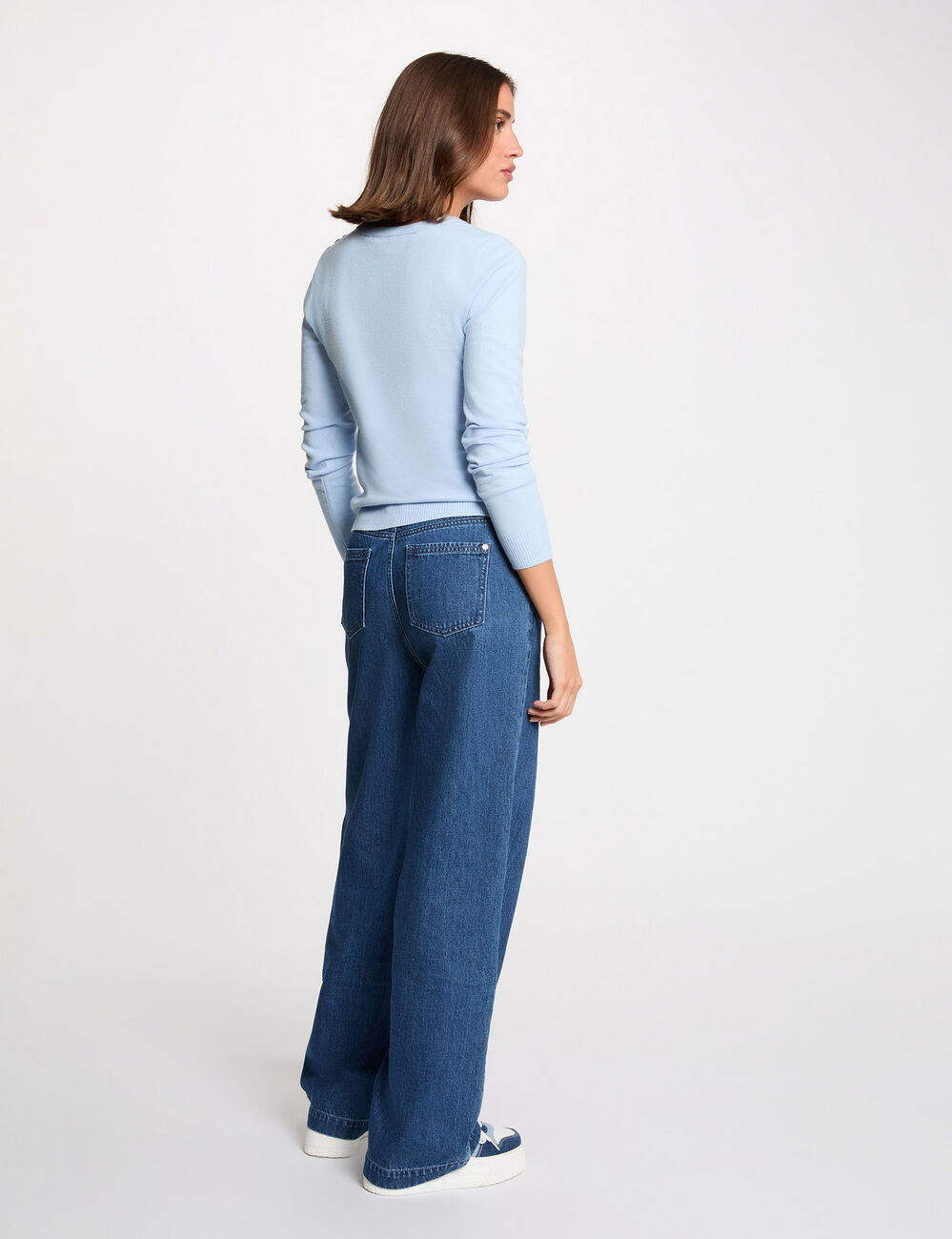 Pullover mit Rundhalsausschnitt himmelblau damen