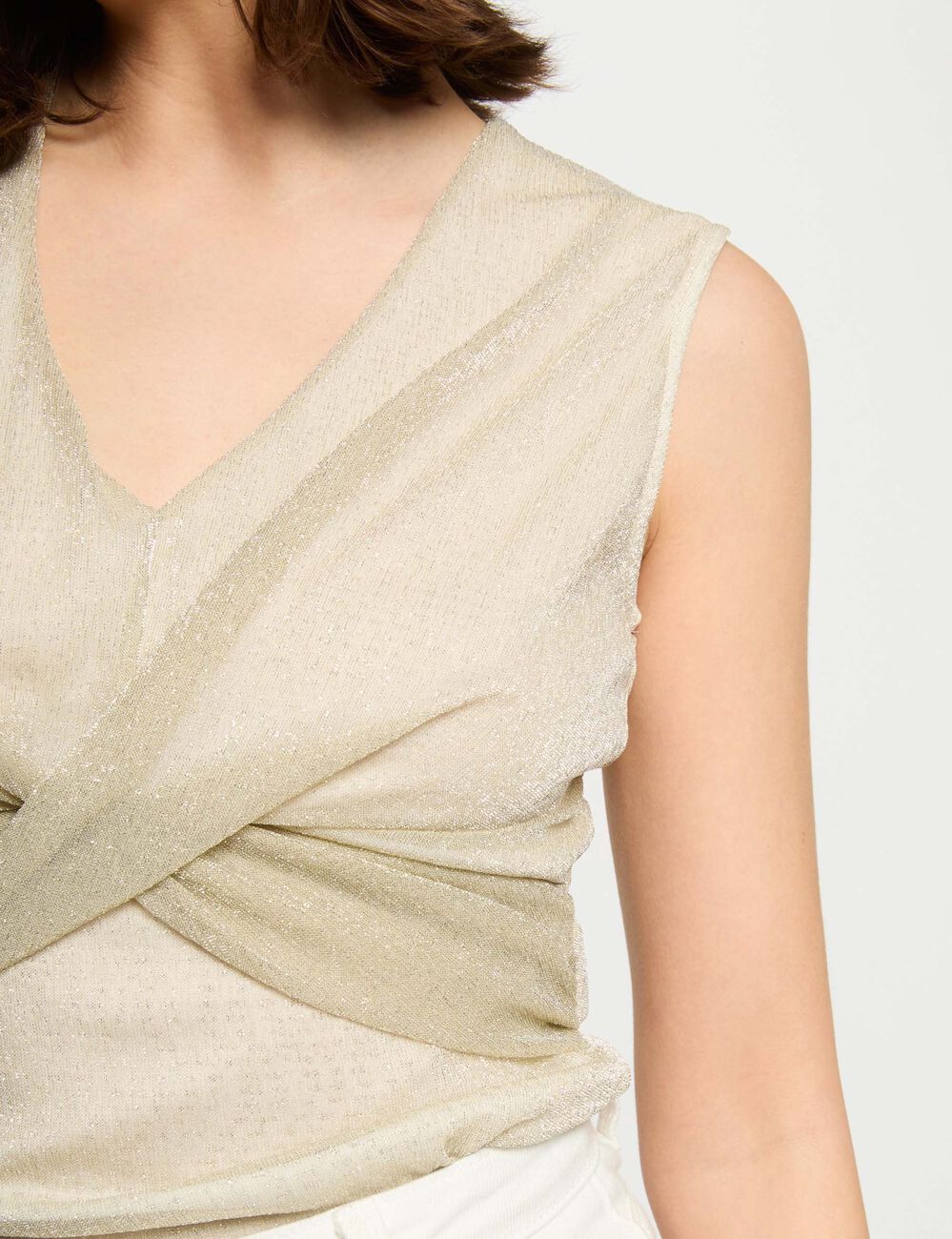 Débardeur sans manches jaune or femme