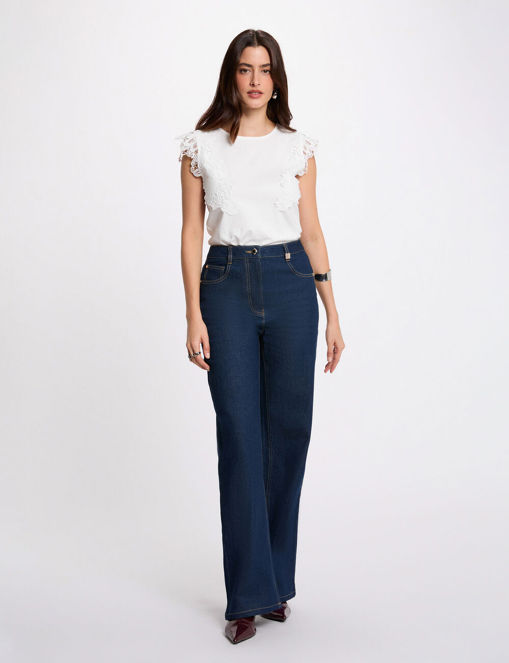 T-shirt manches courtes blanc femme