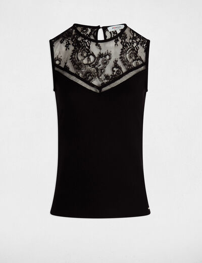 T-shirt sans manches noir femme
