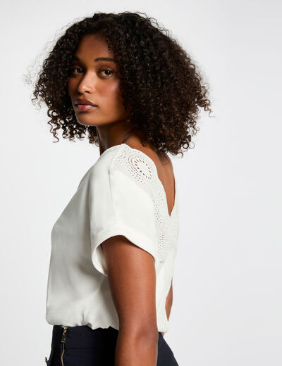 T-shirt manches courtes blanc femme