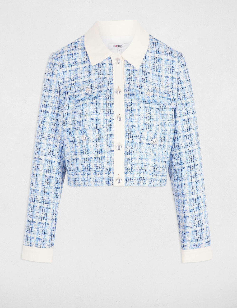 Kurze Tweed-Jacke mehrfarbig damen