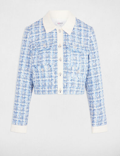 Kurze Tweed-Jacke mehrfarbig damen