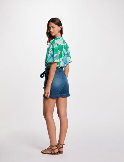 Blouse manches courtes multicolore femme