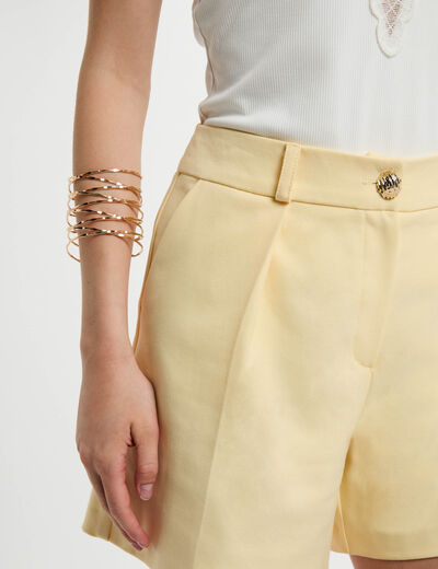 Short droit jaune pastel femme