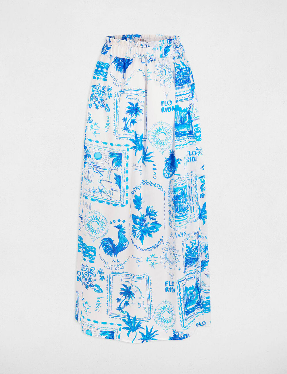 Jupe longue imprimée multicolore femme