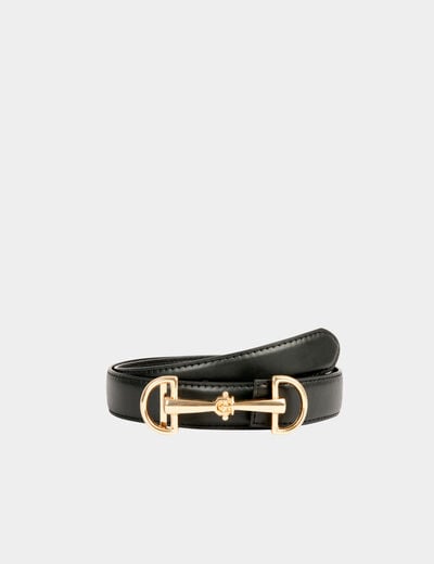 Ceinture fine similicuir noir femme