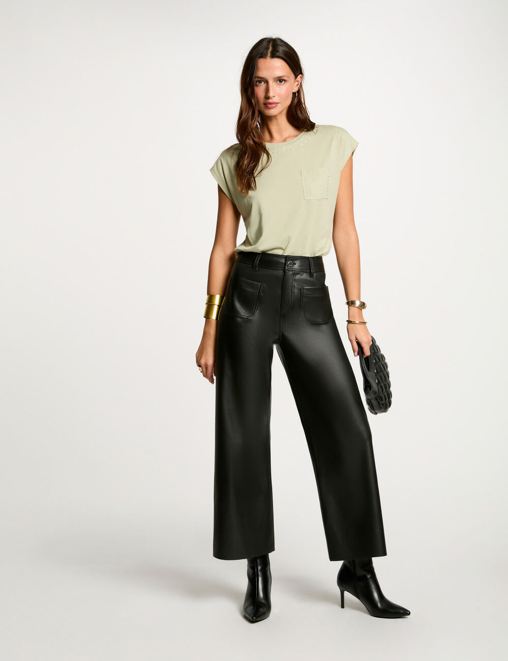 T-shirt manches courtes vert clair femme