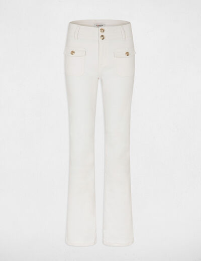 Bootcut-Jeans mit Pattentaschen elfenbein damen