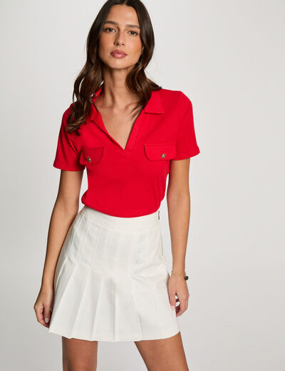 T-shirt mit kurzen Ärmeln rot damen