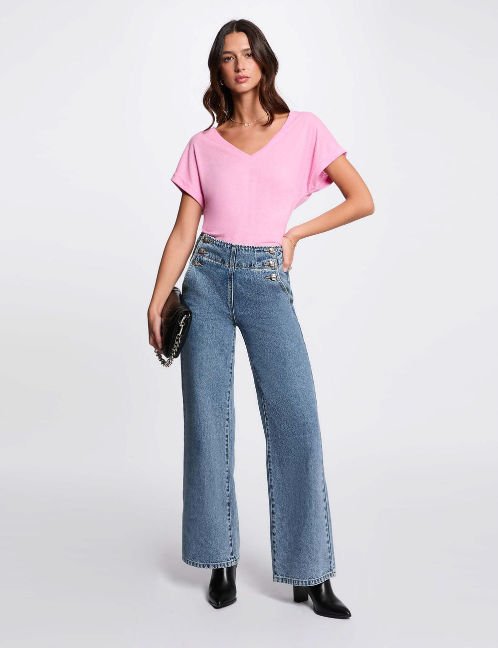 Kurzarm-T-Shirt rosa damen