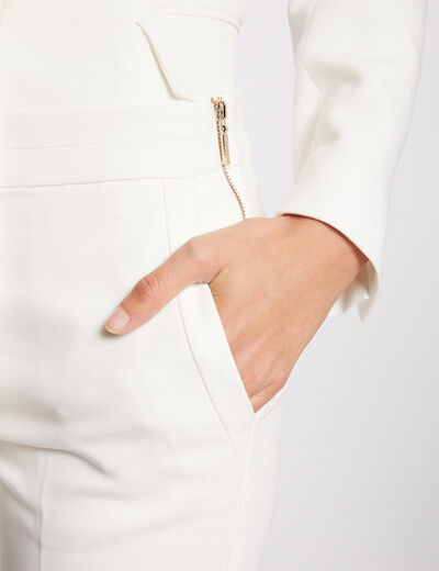 Pantalon cigarette 7/8ème ivoire femme