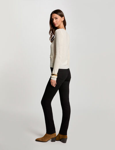 Pullover mit Rundhalsausschnitt elfenbein damen