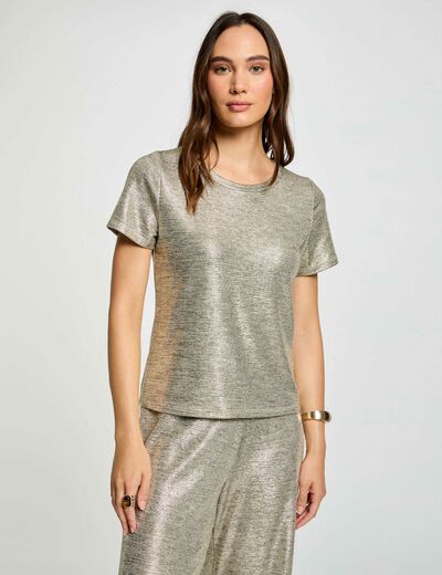 T-shirt manches courtes dore femme