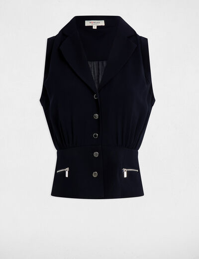 Ärmellose Jacke marineblau damen