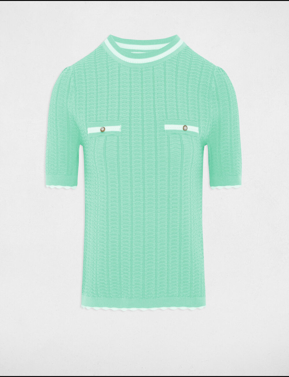 Kurzärmeliger Pulli mintgrün damen