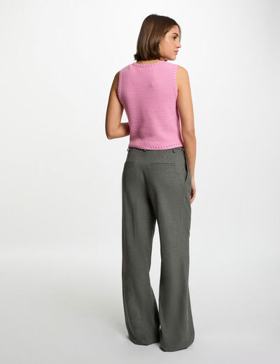 Gilet sans manches rose femme