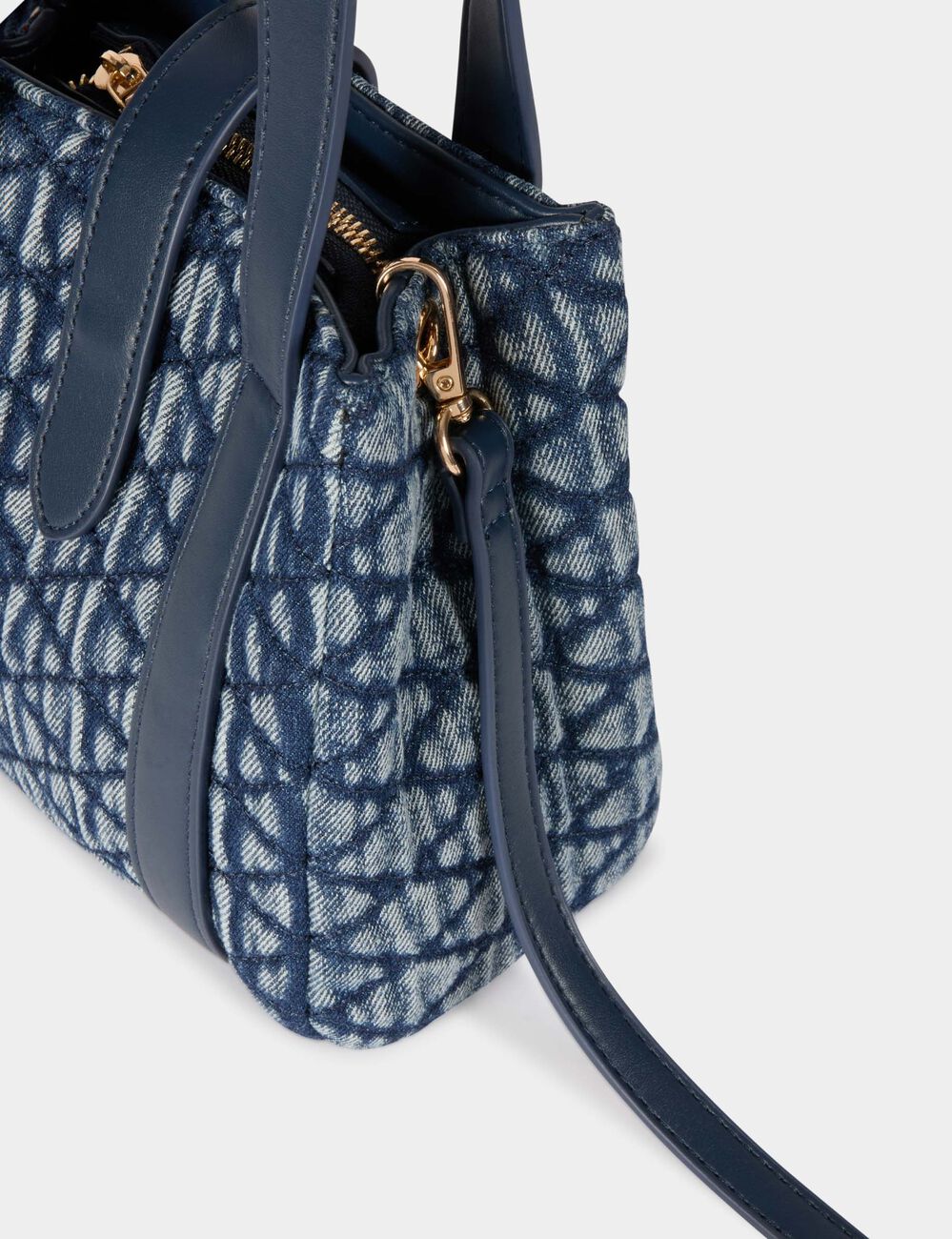 Sac cabas matelass&eacute; denim stone femme