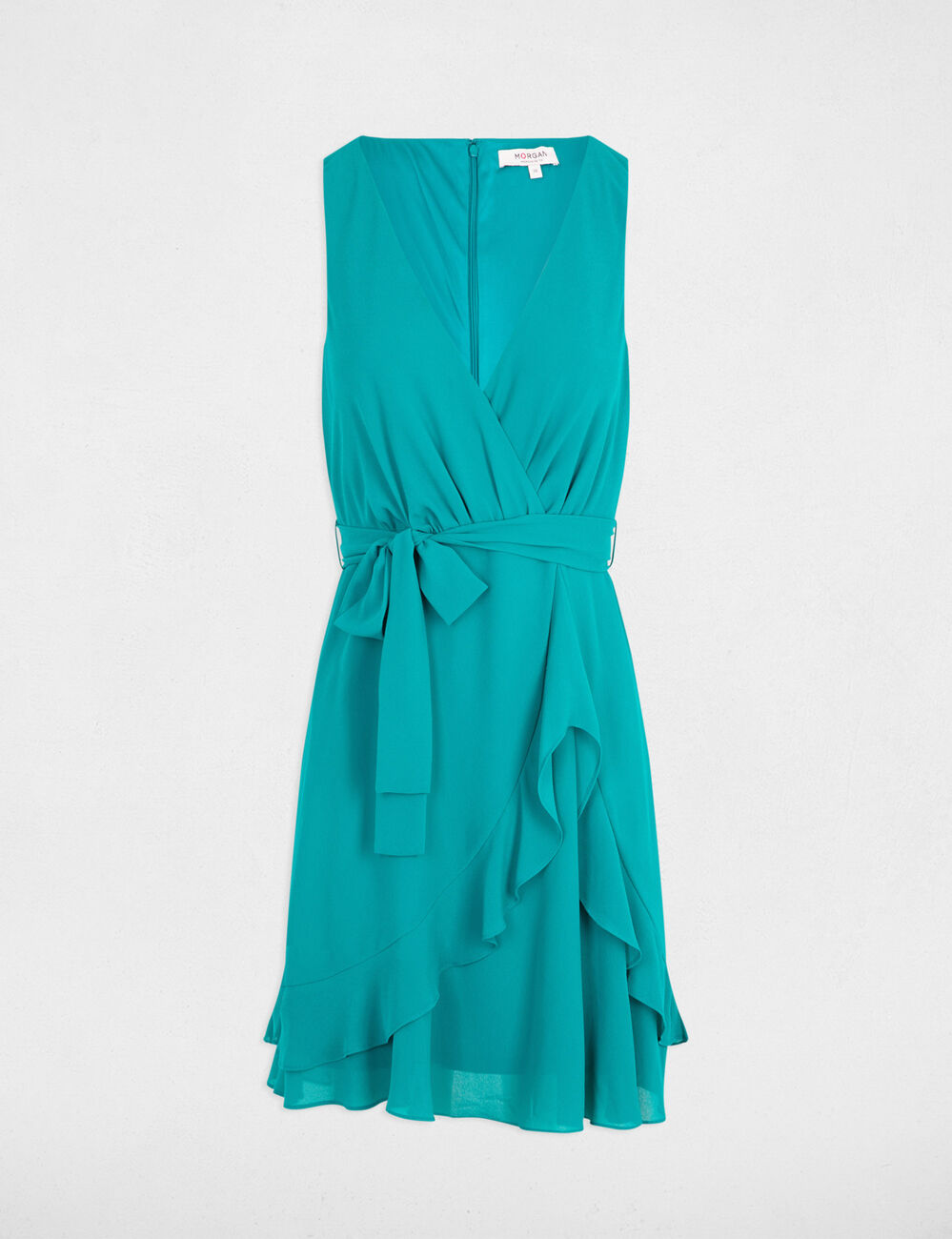 Kurzes Wickelkleid türkisblau damen