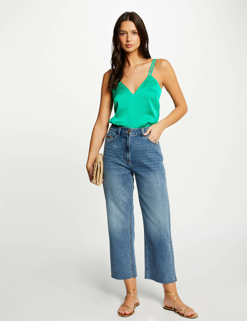 satin top mit tragern grun damen Satin-Top mit Trägern grün damen