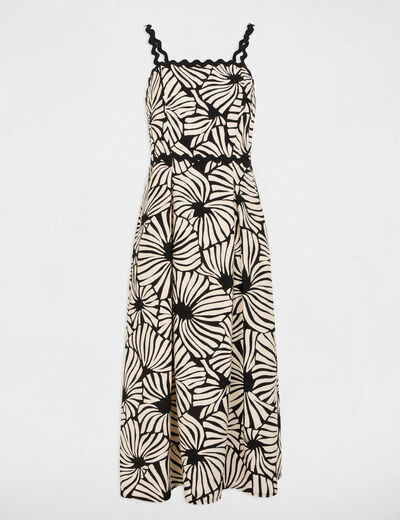 Robe midi droite imprim�e multicolore femme