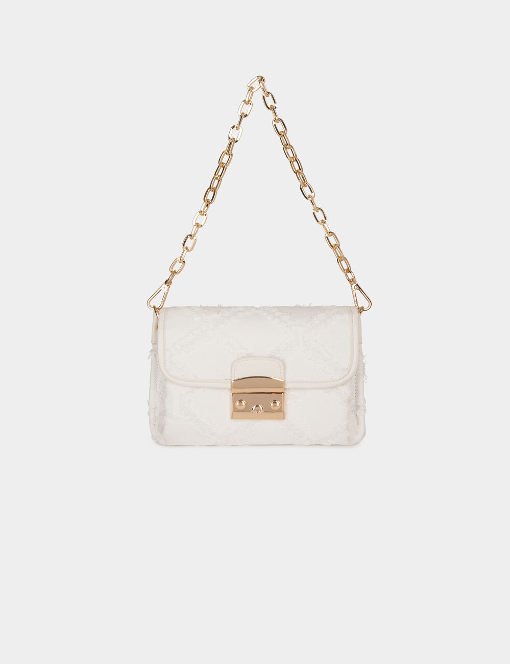 Sac pochette � franges ivoire femme