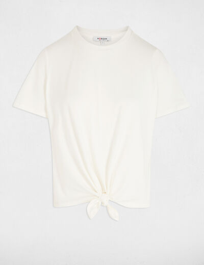 T-shirt mit kurzen Ärmeln weiss damen