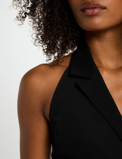 Kurzes Wickelkleid schwarz damen
